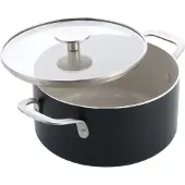 KitchenAid - Coloured Aluminum Casserole with Lid - Matte Black - 20 cm