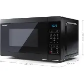 Sharp YC-MS02E-B Mikrowelle, 800W Mikrowellenleistung, 11 Leistungsstufen, schwarz
