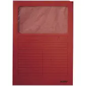 Leitz Sichtmappe, DIN A4, Karton, mit Sichtfenster, rot 160 g-qm, Oberteil mit beschriftbarem Druckr