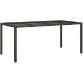 vidaXL Gartentisch Braun Poly-Rattan