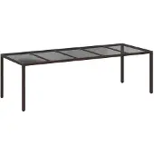 vidaXL Gartentisch Braun Poly-Rattan