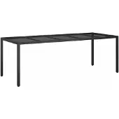 vidaXL Gartentisch Pur Schwarz Poly-Rattan