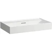 Laufen Kartell Waschtisch unterbaufähig, ohne Hahnloch, mit Überlauf, 800x460mm, H8103367571091, Farbe: Weiß Matt