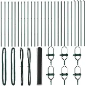 vidaXL Bodenmontierter Sechseckzaun 50 x 1 m PVC-beschichteter Stahl