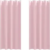 vidaXL Verdunkelungs-Vorhänge mit Ringen 2 pcs Babyrosa 245 x 140 cm