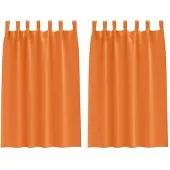 vidaXL Verdunkelungs-Vorhänge mit Ringen 2 stk. Helles Orange