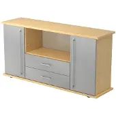Hammerbacher Sideboard 2 Türen, 2 Schübe RE Ahorn/Silber