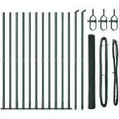 vidaXL Sechseckzaun mit Betonsockel 25 x 1,6 m PVC-beschichteter Stahl
