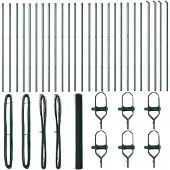 vidaXL Bodenmontierter Sechseckzaun 50 x 1,6 m PVC-beschichteter Stahl