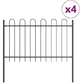 vidaXL Gartenzaun BOXTEL 4 Stk. 6,8 x 1 m Pulverbeschichteter Stahl