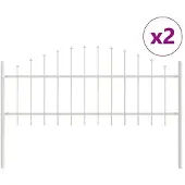 vidaXL Gartenzaun WOERDEN 2 Stk. 170 x 115 cm Weiß