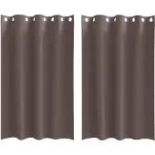 vidaXL Verdunkelungs-Vorhänge mit Ringen 2 stk. Dunkelbraun Polyester