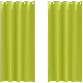 vidaXL Verdunkelungs-Vorhänge mit Ringen 2 pcs Grün 225 x 140 cm