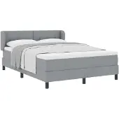 vidaXL Boxspringbett mit Kopfteil Hellgrau 140 x 200 cm Stoff