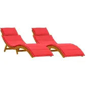 vidaXL Sonnenliege 2 stk. Massivholz Akazie Rot
