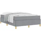 vidaXL Bettrahmen Hellgrau 140 x 190 cm Stoff