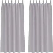 vidaXL Verdunkelungs-Vorhänge mit Ringen 2 pcs Metallic Grau