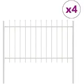vidaXL Gartenzaun WOERDEN 4 Stk. 6,8 x 1,2 m Pulverbeschichteter Stahl