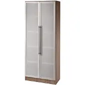 Hammerbacher Glastürenschrank 5OH, SO-Bl. RE Nussb./Silb.