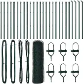 vidaXL Bodenmontierter Sechseckzaun 50 x 0,5 m PVC-beschichteter Stahl