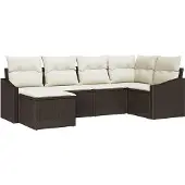 vidaXL Garten Essgruppe 6 stk. Braun und Creme