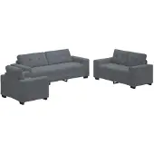 vidaXL Sofa Set 3 Stk. Dunkelgrau Samt