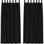 vidaXL Verdunkelungs-Vorhänge mit Ringen 2 pcs Schwarz 260 x 140 cm