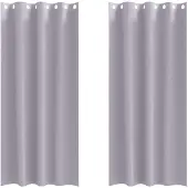 vidaXL Verdunkelungs-Vorhänge mit Ringen 2 pcs Metallic Grau