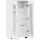 vidaXL Sideboard mit Regal FLORIN Hochglanz Weiß 55,5 x 29 x 100 cm