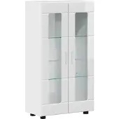vidaXL Sideboard mit Regal FLORIN Hochglanz Weiß 55,5 x 29 x 100 cm