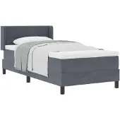vidaXL Boxspringbett mit Kopfteil Dunkelgrau 200 x 90 cm Samt