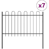 vidaXL Gartenzaun BOXTEL 7 stk. 11,9 x 1,2 m Pulverbeschichteter Stahl
