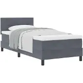 vidaXL Boxspringbett mit Kopfteil Dunkelgrau 80 x 200 cm Samt