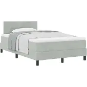 vidaXL Boxspringbett mit Kopfteil Hellgrau 120 x 200 cm Samt