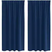 vidaXL Verdunkelungs-Vorhänge mit Ringen 2 pcs Dunkelblau 175 x 140 cm