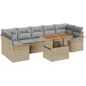 vidaXL Garten-Sofa-Set 8 Stk. Beige und Hellgrau