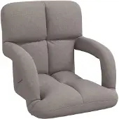 vidaXL Verstellbarer Bodenstuhl mit Armlehne 5-stufige Position Taupe