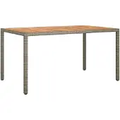 vidaXL Gartentisch Grau 150 x 90 x 75 cm Poly-Rattan