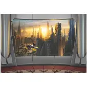 Komar Fototapete "STAR WARS Coruscant View - Größe 368 x 254 cm" bedruckt glatt Kinderzimmer