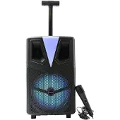 Denver TSP-307 - Bluetooth Party Lautsprecher mit Mikrofon Akku Karaoke Box RGB LED Licht Rollen 120W