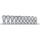 Ks Tools 917.3940, Steckschlüssel-Satz, 3/8", 10 Kopf/Köpfe, Chrom-Vanadium-Stahl, DIN 3120, ISO 1174, 1,1 kg