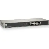 LevelOne 16-Port-Gigabit-Switch, Unmanaged, Gigabit Ethernet (10/100/1000), Vollduplex, Rack-Einbau