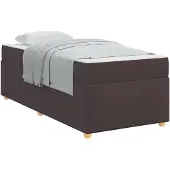 vidaXL Bettrahmen mit Matratze Dunkelbraun 90 x 190 cm Stoff