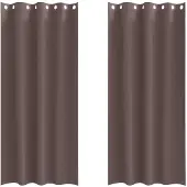 vidaXL Verdunkelungs-Vorhänge mit Ringen 2 stk. Dunkelbraun Polyester