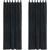 vidaXL Verdunkelungsvorhänge 2 pcs Schwarz 140 x 260 cm Samt