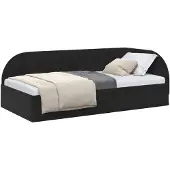 vidaXL Eckbettgestell mit Kopfteil Schwarz 90 cm x 200 cm Samt