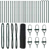 vidaXL Bodenmontierter Sechseckzaun 50 x 0,8 m PVC-beschichteter Stahl