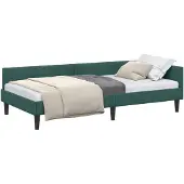 vidaXL Eckbettgestell mit Kopfteil Dunkelgrün 80 cm x 200 cm Samt