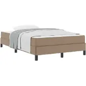 vidaXL Bettrahmen mit Matratze Cappuccino 120 x 200 cm Stoff