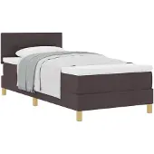 vidaXL Boxspringbett mit Kissen Dunkelbraun 100 x 200 cm Stoff